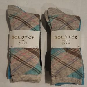 Gold Toe Women 2 x 4-Pack Casuals Crew Socks